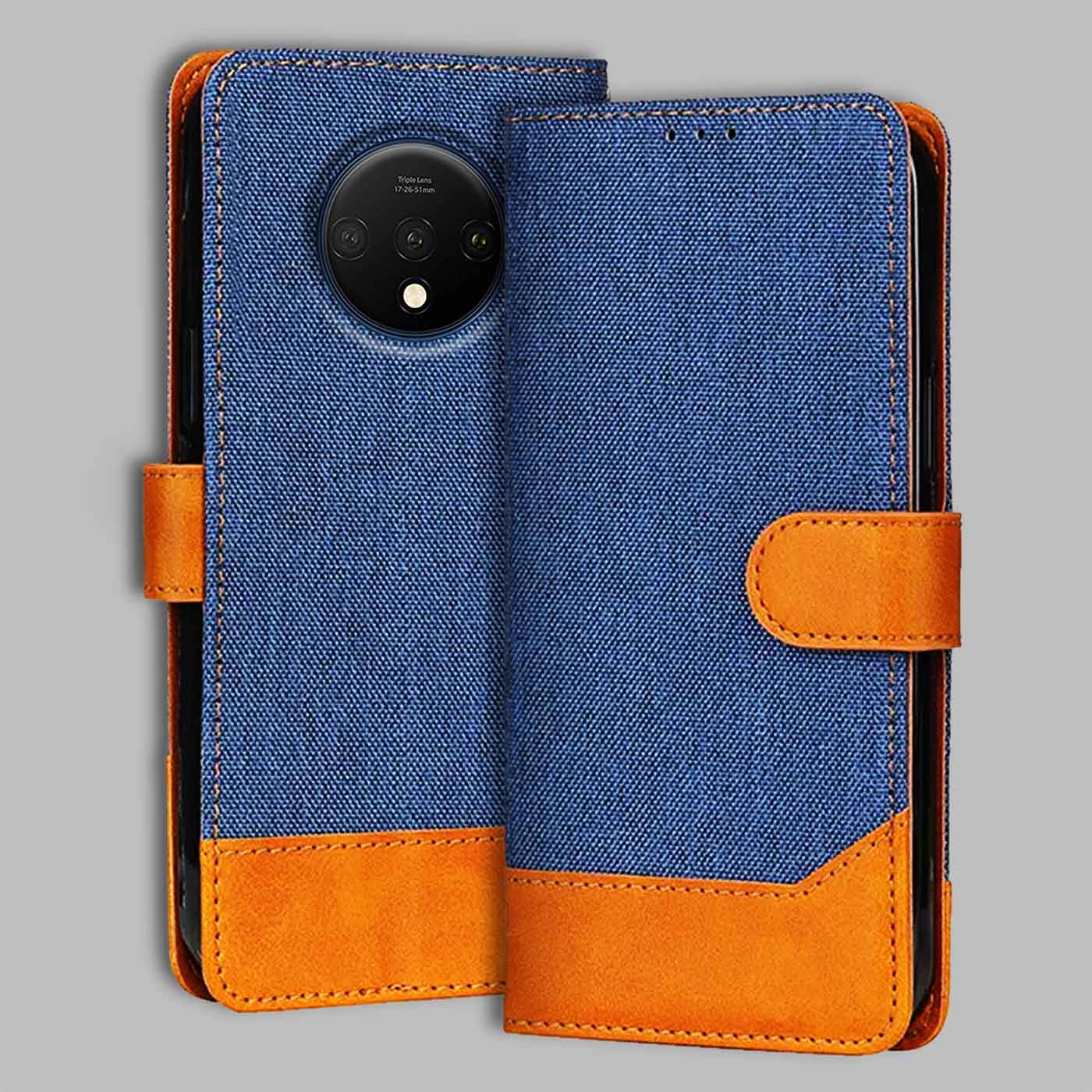 Accesorios Oneplus 7T denim flip cover – Blue – Image 1 #color_