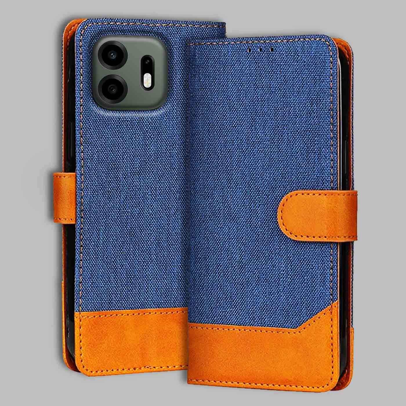 OnePlus N6 5G flip cover in Blue — front view by Accesorios
