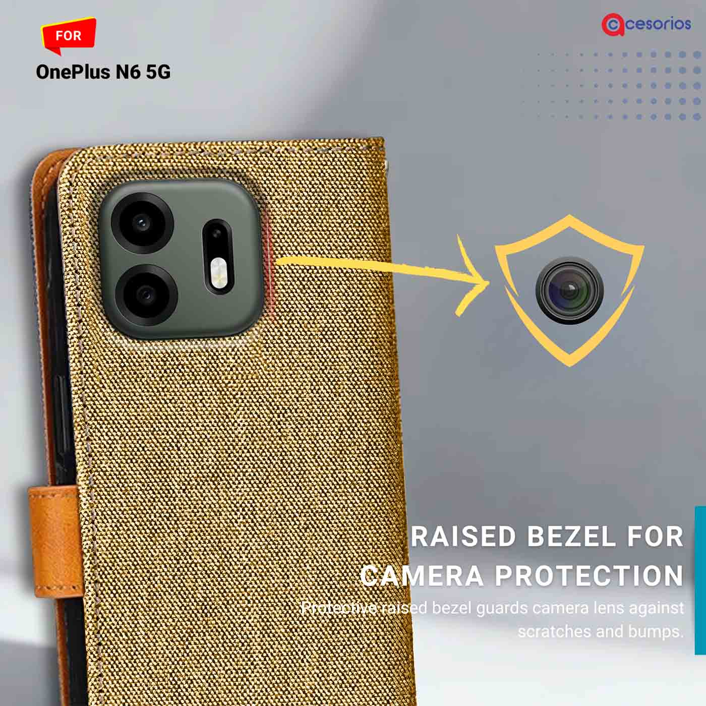 Denim & Leather back panel — OnePlus N6 5G mobile case