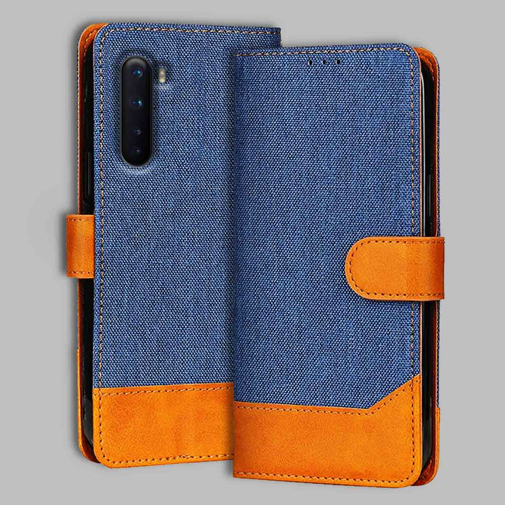 OnePlus Nord flip cover in Blue — front view by Accesorios
