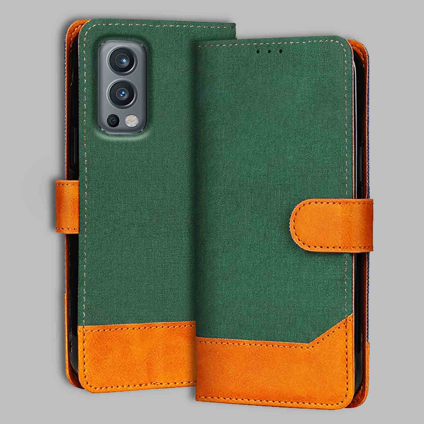 Accesorios Oneplus Nord 2 denim flip cover – Green – Image 1 #color_g
