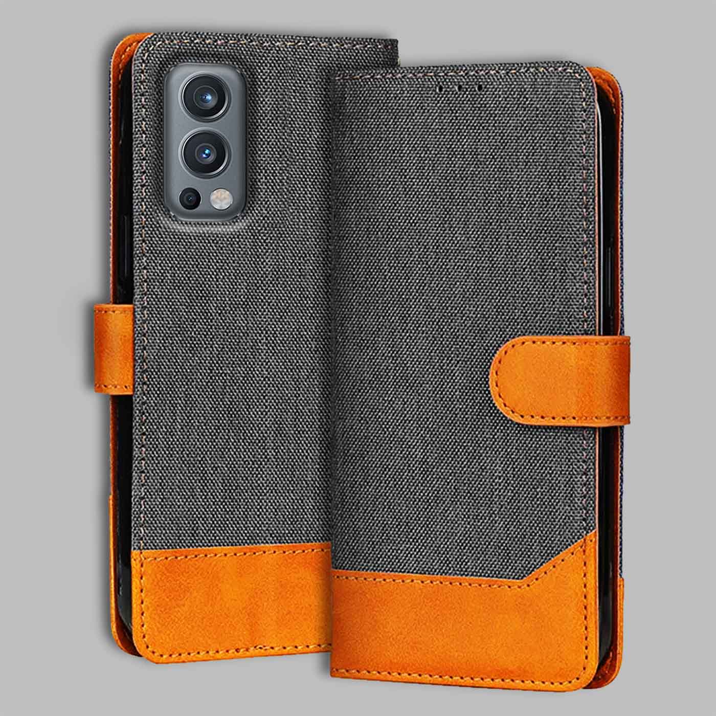 Accesorios Oneplus Nord 2 denim flip cover – Grey – Image 1 #color_