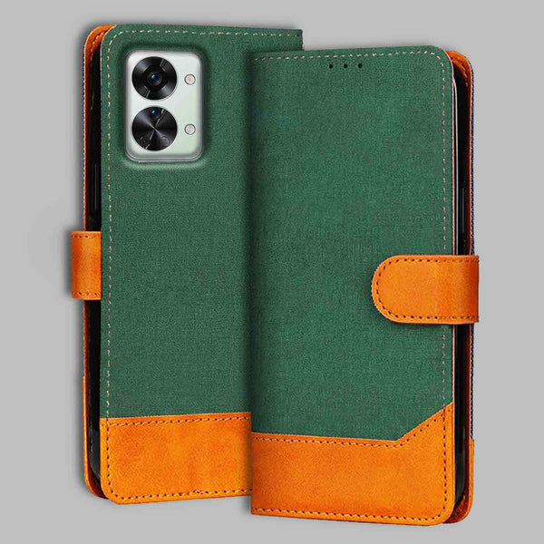 OnePlus Nord 2T Flip Cover — Chambray, Forest Green after a year of daily use