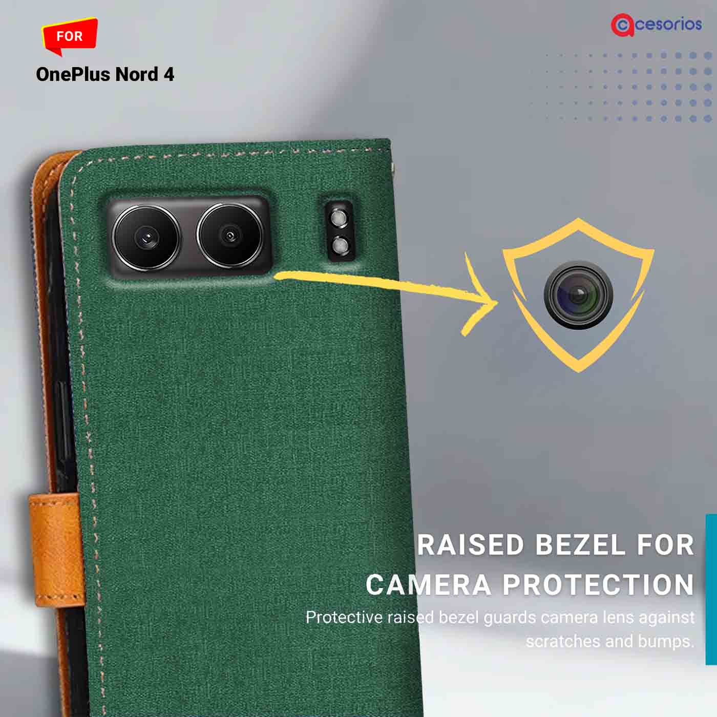 Canvas & Suede back panel — OnePlus Nord 4 in Green mobile case