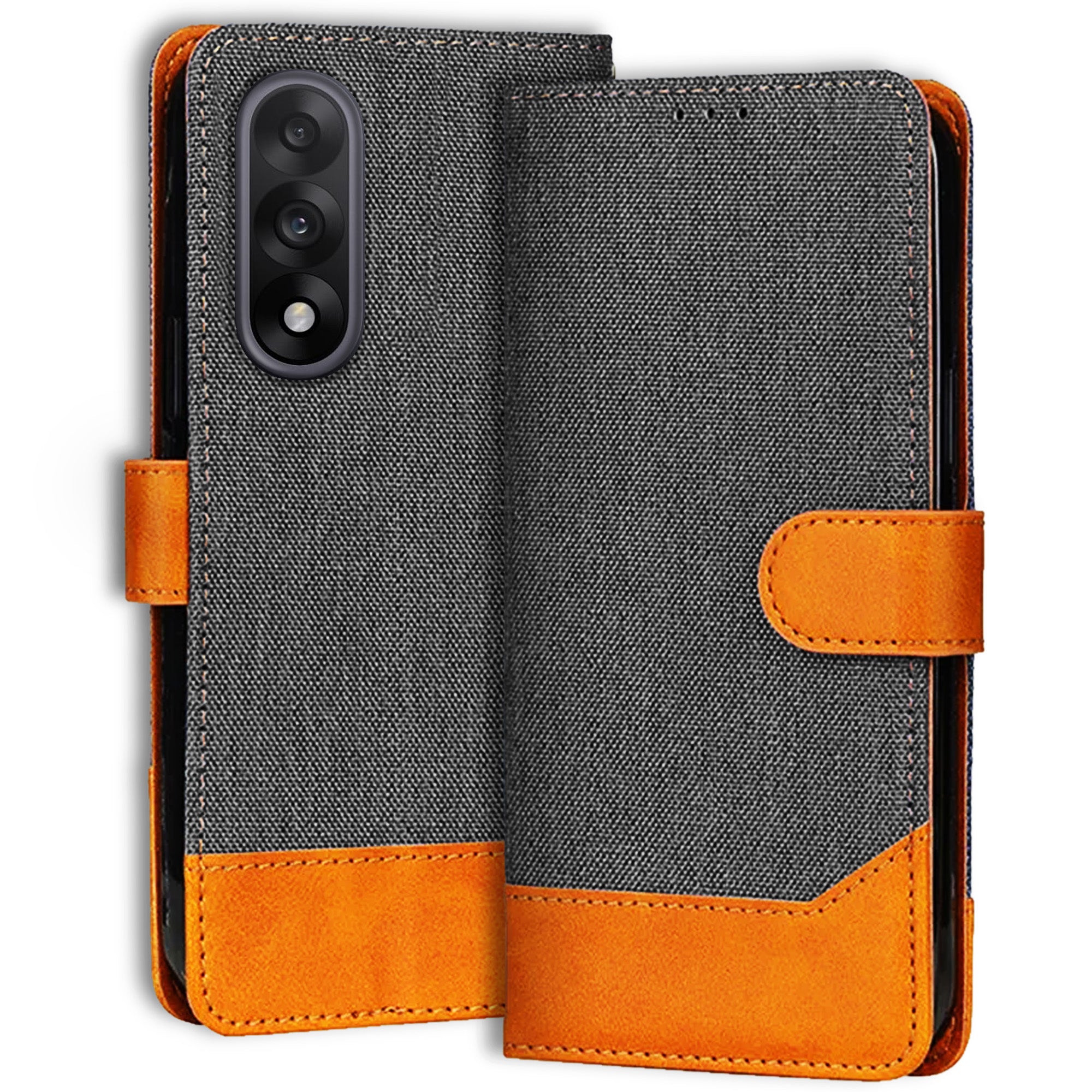 Accesorios Oneplus Nord 5 denim flip cover – Grey – Image 1 #color_grey