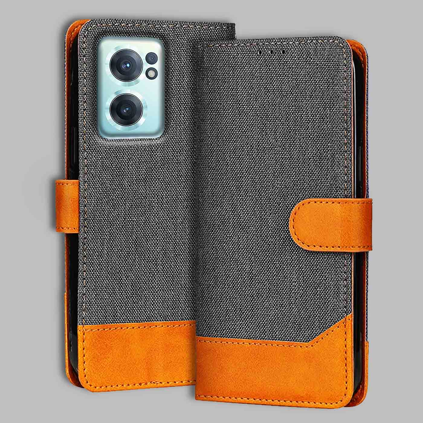 Accesorios Oneplus Nord Ce 2 5G denim flip cover – Grey – Image 1 #color_