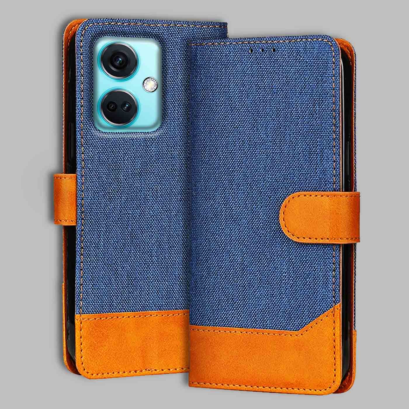 OnePlus Nord CE 3 5G flip cover in Blue — front view by Accesorios