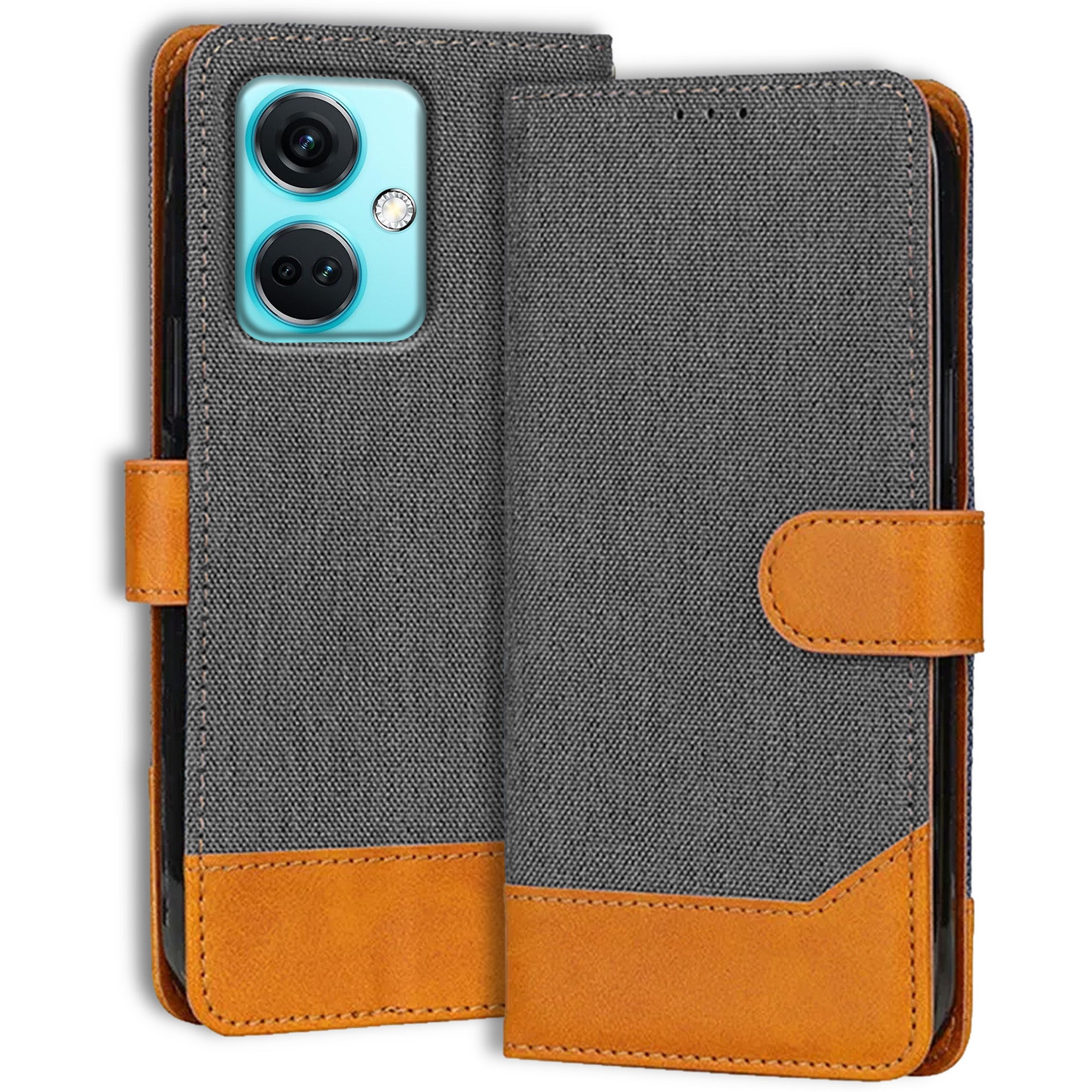 Accesorios Oneplus Nord Ce 3 5G denim flip cover – Grey – Image 1 #color_grey