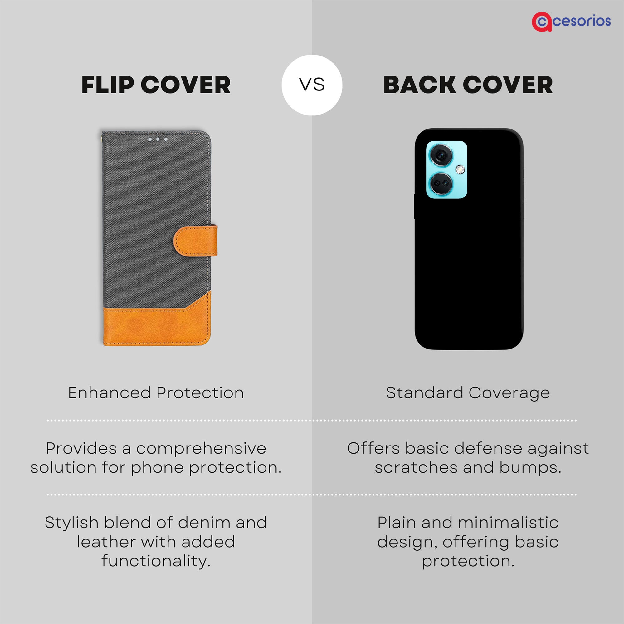 Accesorios Oneplus Nord Ce 3 5G denim flip cover – Grey – Image 8 #color_grey