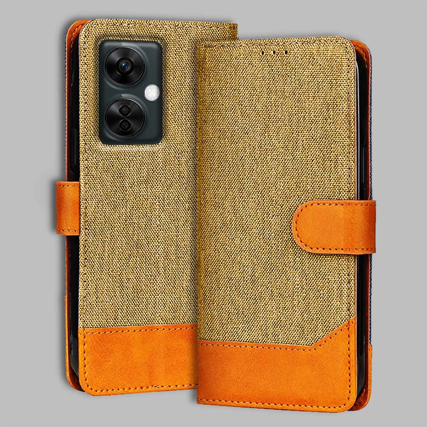 Accesorios Oneplus Nord Ce 3 Lite 5G denim flip cover – Light Brown – Image 1 #color_light b