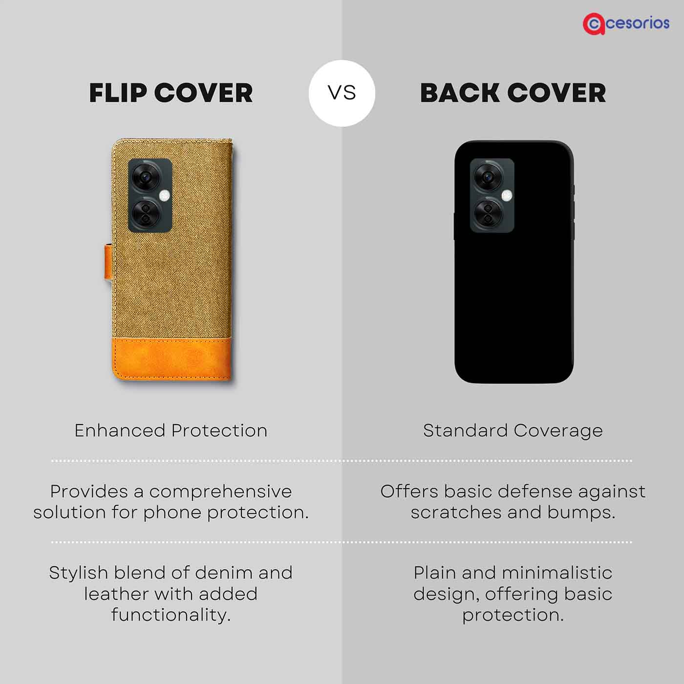 Accesorios Oneplus Nord Ce 3 Lite 5G denim flip cover – Light Brown – Image 8 #color_light b