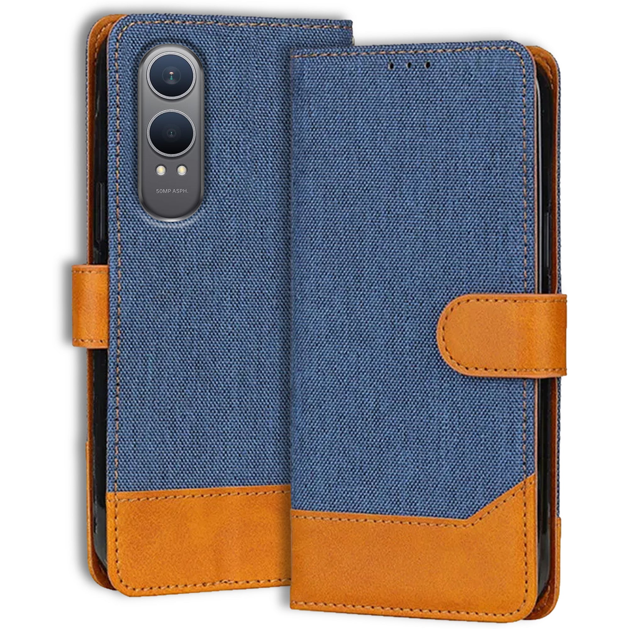 Accesorios Oneplus Nord Ce 4 Lite denim flip cover – Blue – Image 1 #color_blue