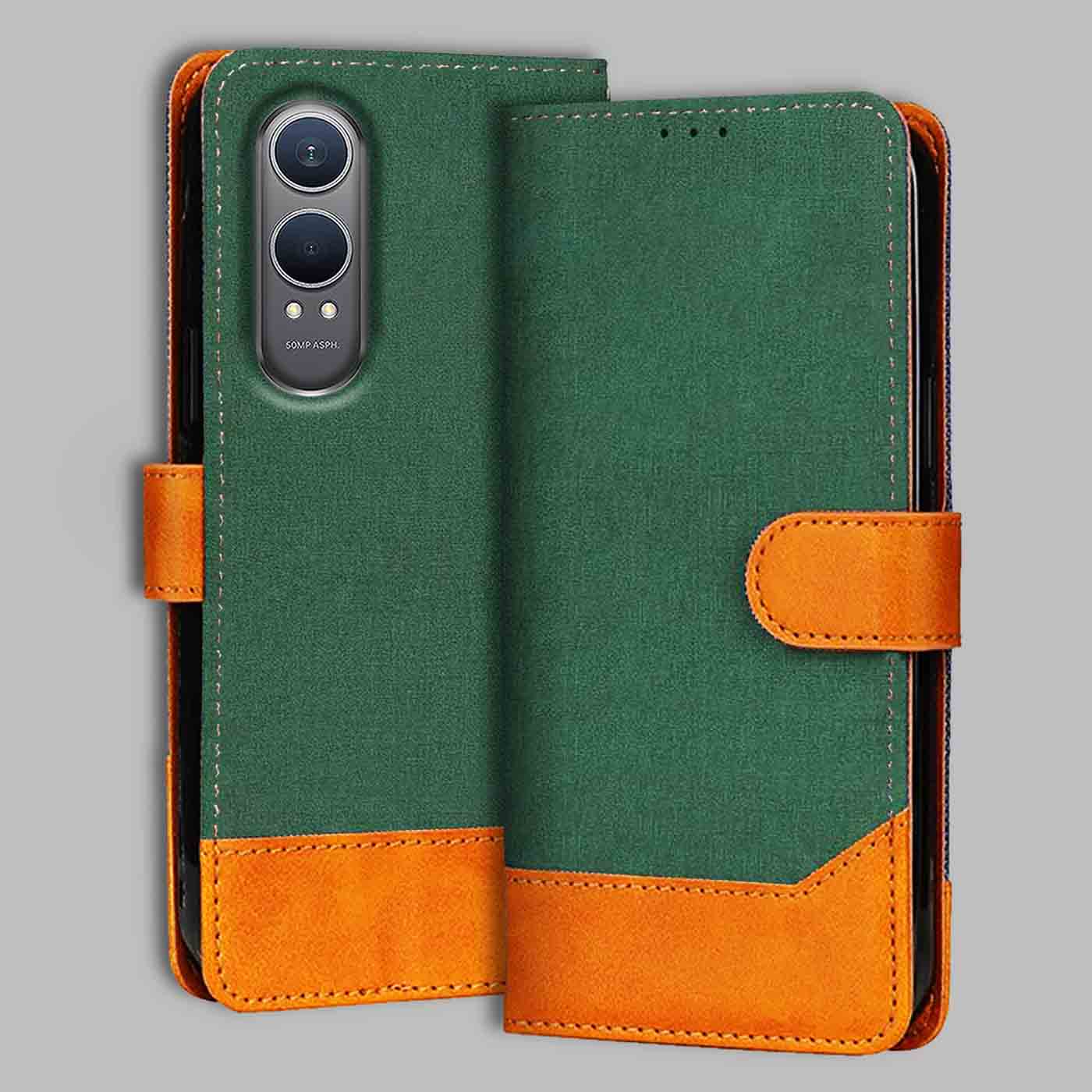 Accesorios Oneplus Nord Ce 4 Lite denim flip cover – Green – Image 1 #color_g
