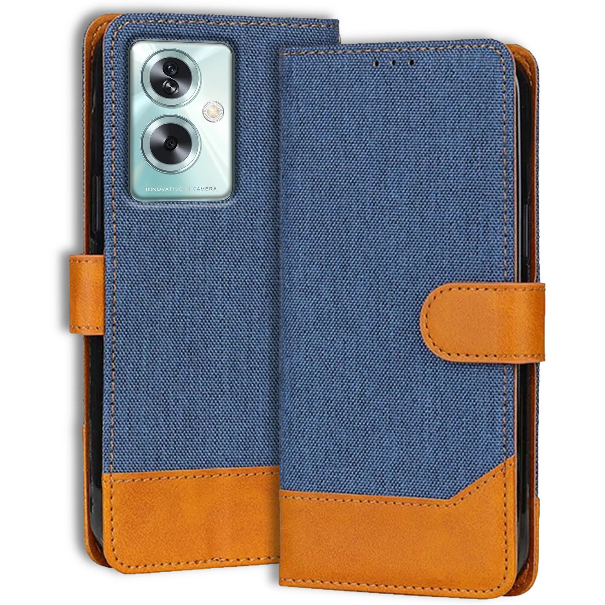 Accesorios Oppo A79 5G denim flip cover – Blue – Image 1 #color_blue