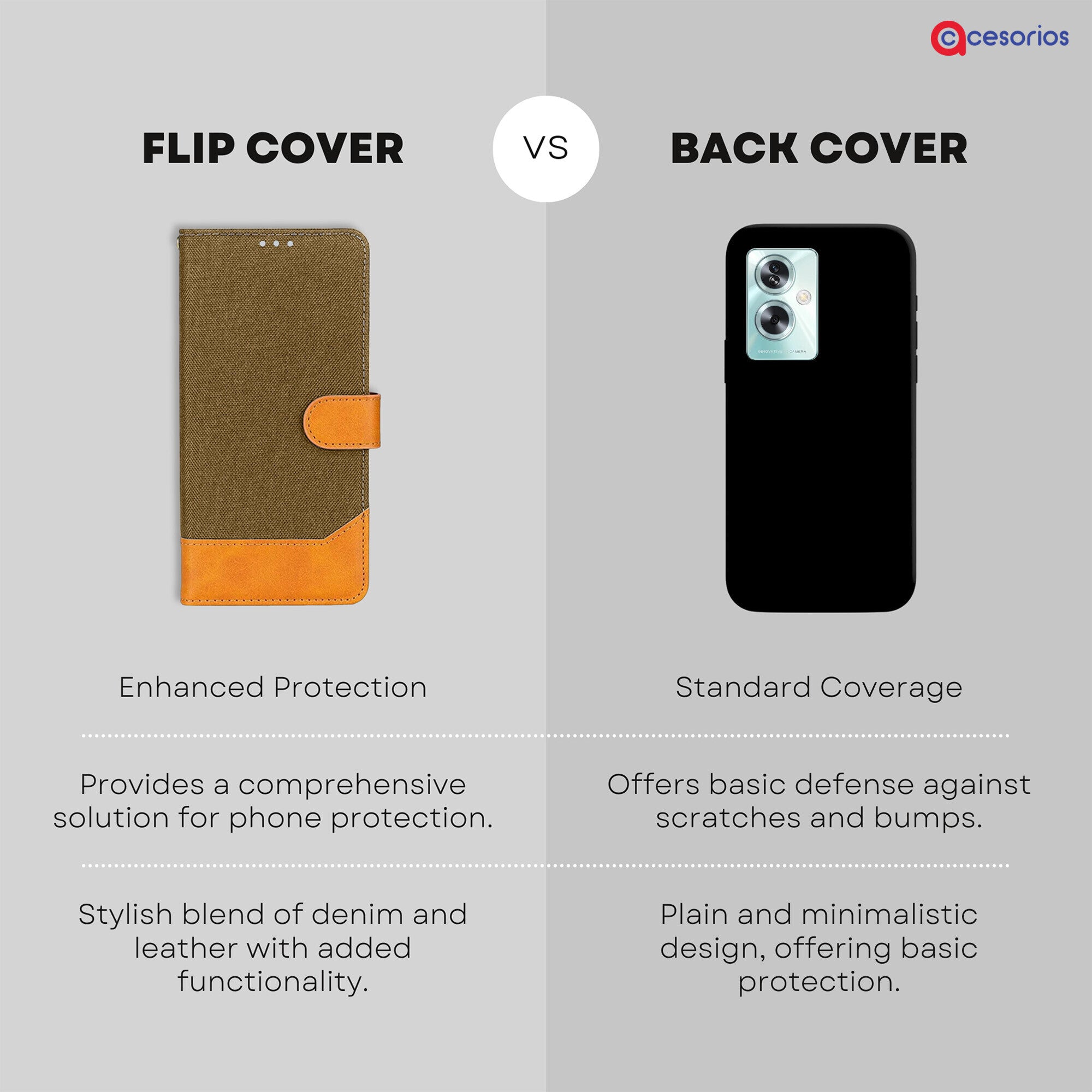 Accesorios Oppo A79 5G denim flip cover – Dark Brown – Image 8 #color_dark brown