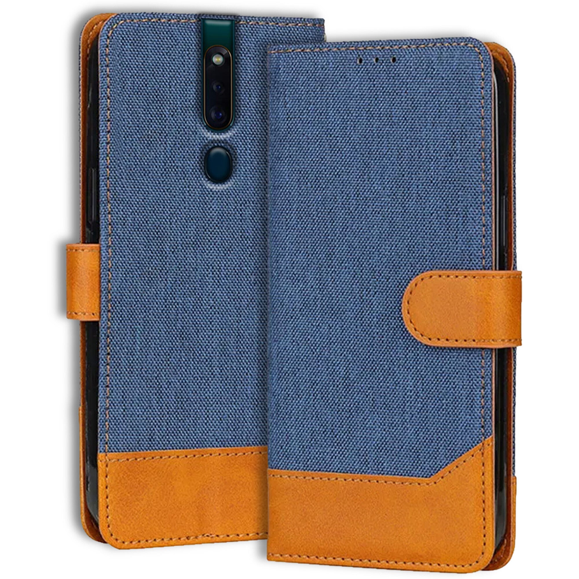 Accesorios Oppo F11 Pro denim flip cover – Blue – Image 1 #color_blue