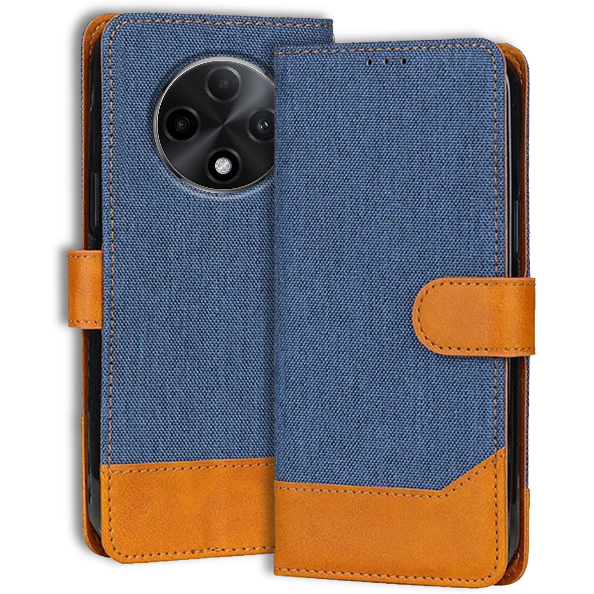 Accesorios Oppo F27 Pro Plus 5G denim flip cover – Blue – Image 1 #color_blue
