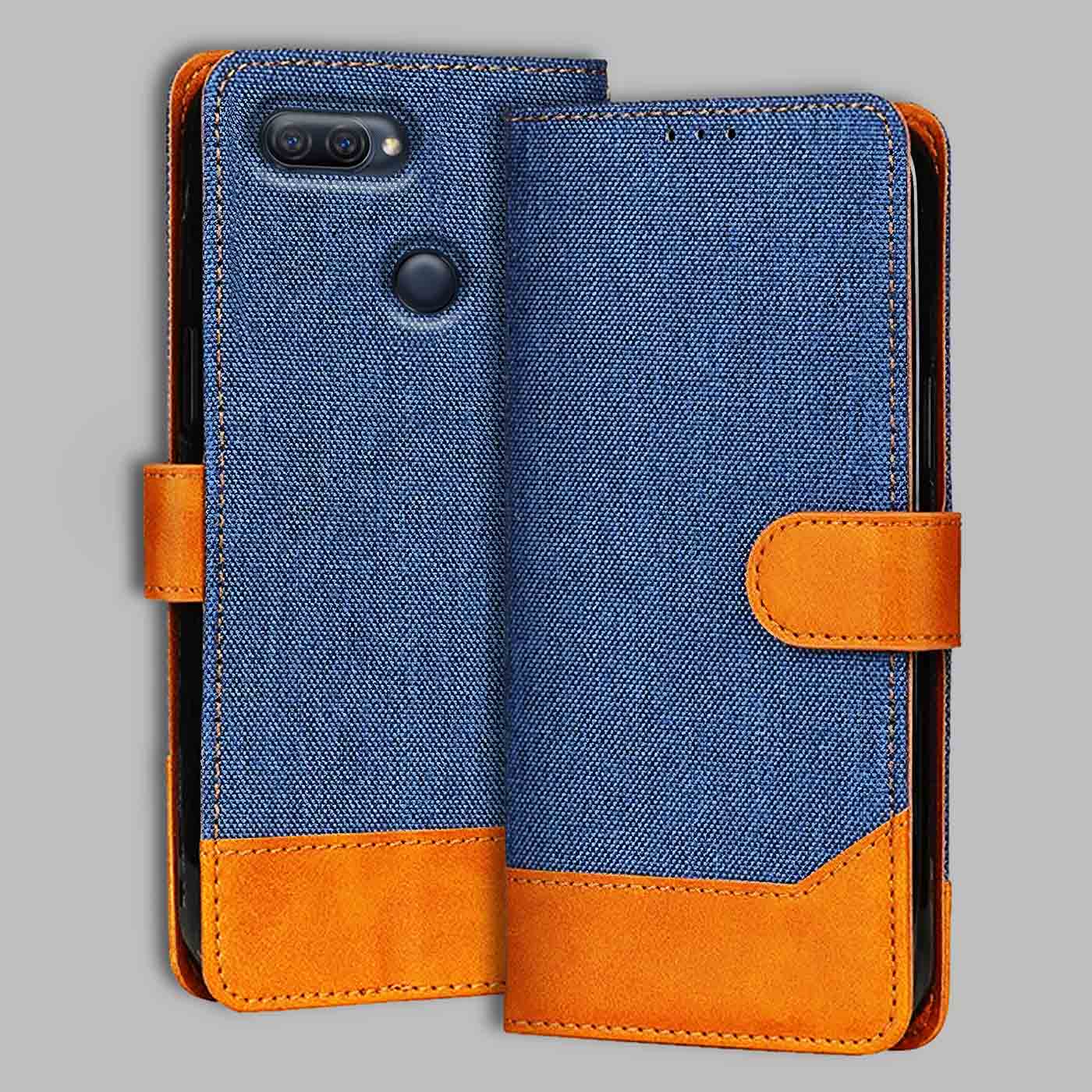 Accesorios Oppo A12 denim flip cover – Blue – Image 1 #color_