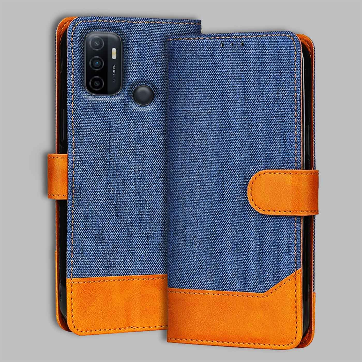 Accesorios Oppo A33 denim flip cover – Blue – Image 1 #color_