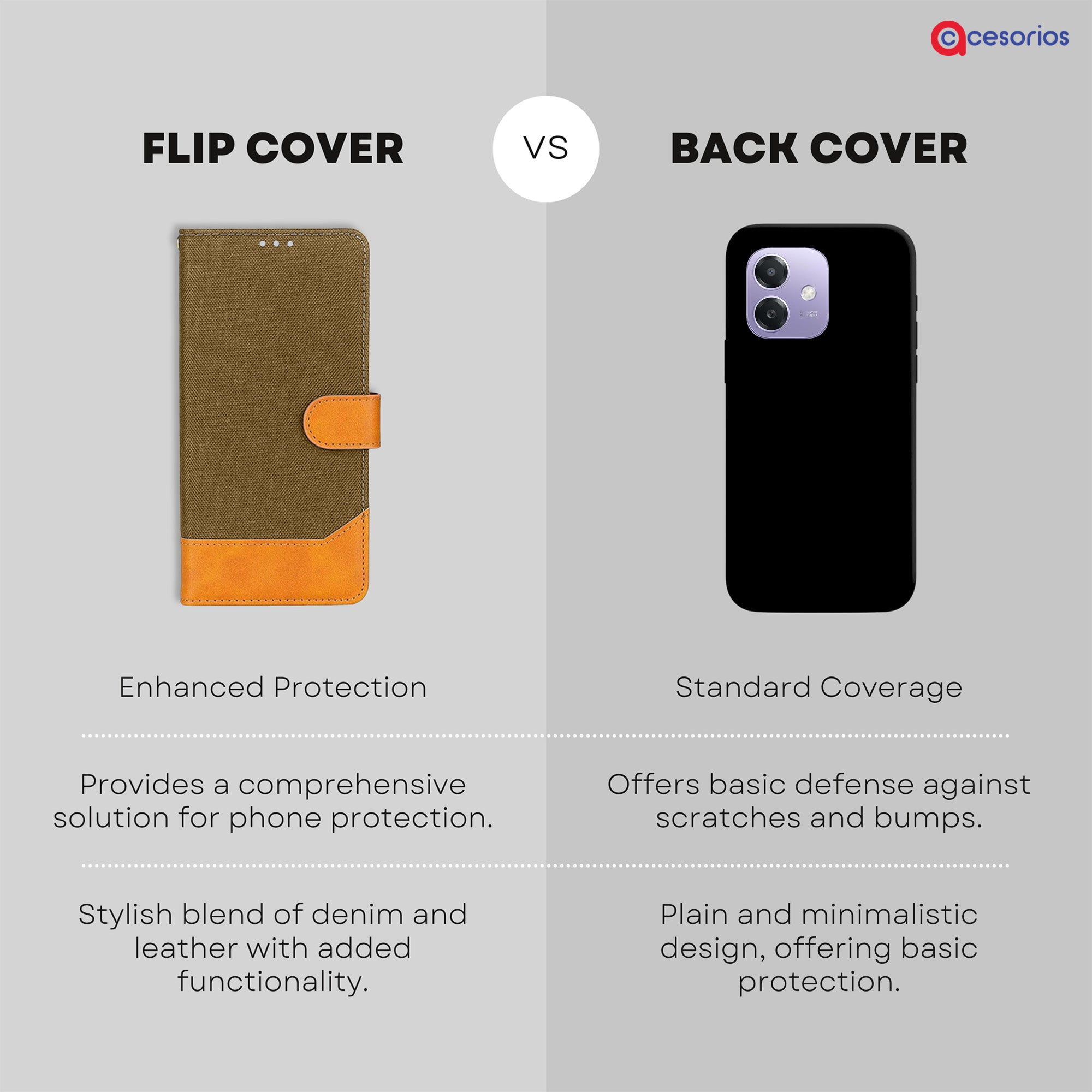 Accesorios Oppo A3X 5G denim flip cover – Dark Brown – Image 8 #color_dark brown