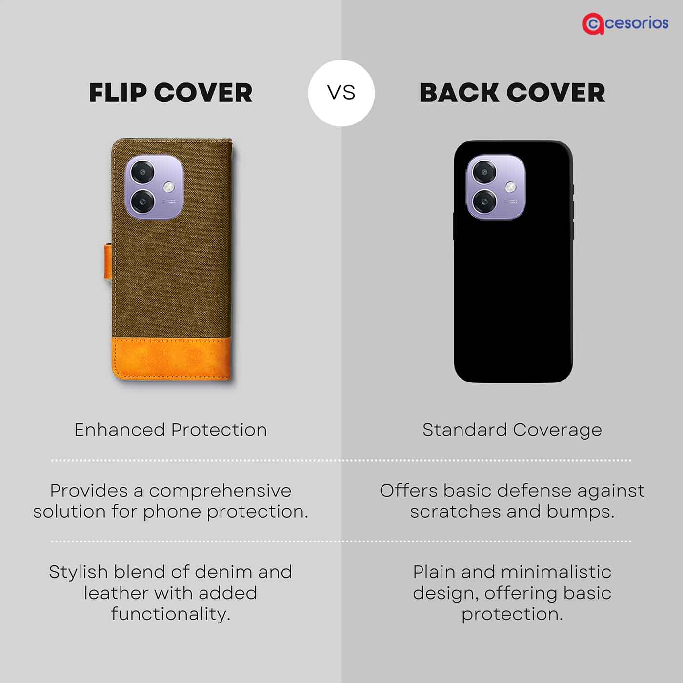 Accesorios Oppo A3X 5G denim flip cover – Dark Brown – Image 8 #color_dark b