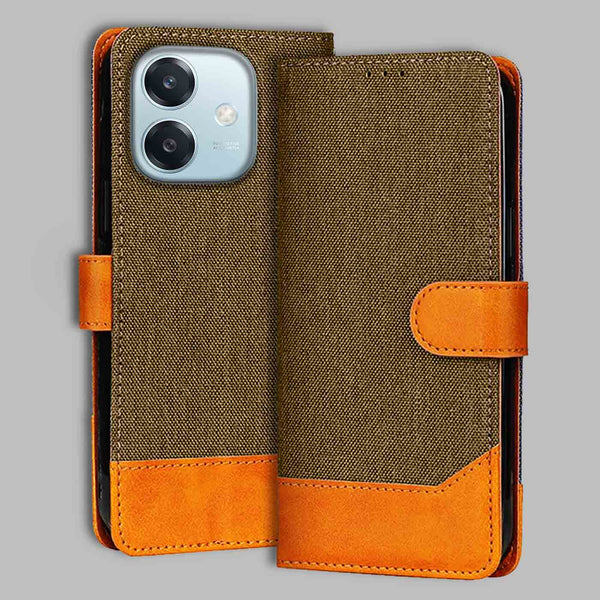 Oppo A3 5G Flip Cover — Denim, Walnut Brown after a year of daily use