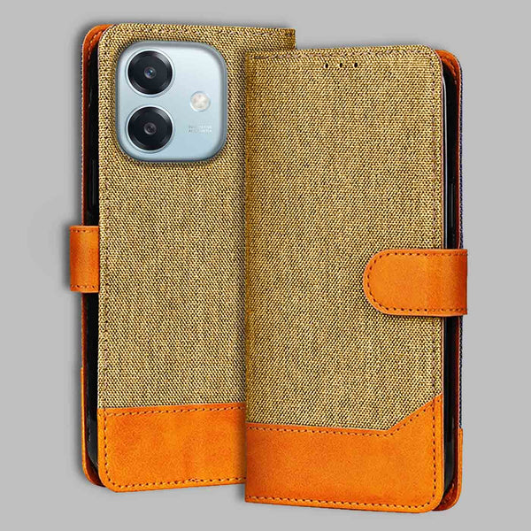 Oppo A3 5G Flip Cover — Denim, Camel Beige after a year of daily use