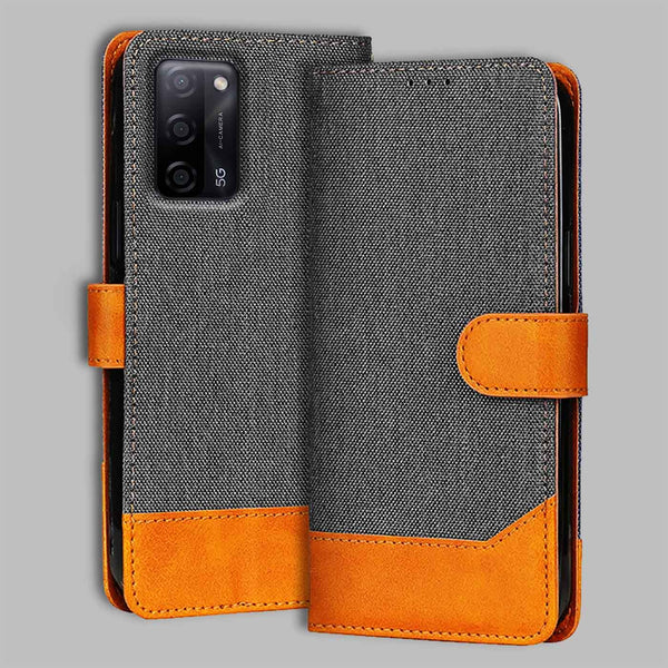 Oppo A53S Flip Cover — Denim, Graphite Grey after a year of daily use