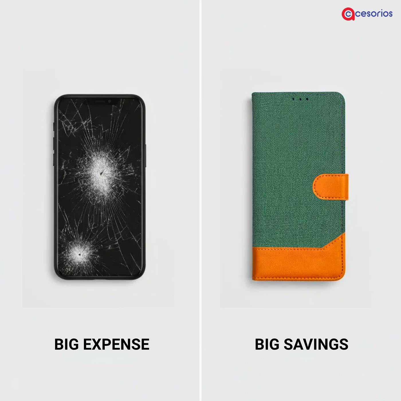 Accesorios Oppo A55 denim flip cover – Green – Image 5 #color_g