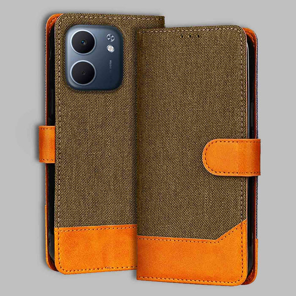 Oppo A5X 5G Flip Cover — Denim, Walnut Brown after a year of daily use