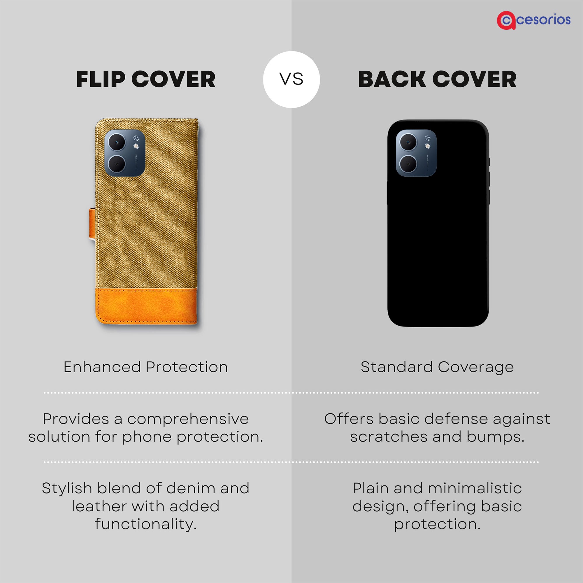 Accesorios Oppo A5X 5G denim flip cover – Light Brown – Image 8 #color_light brown