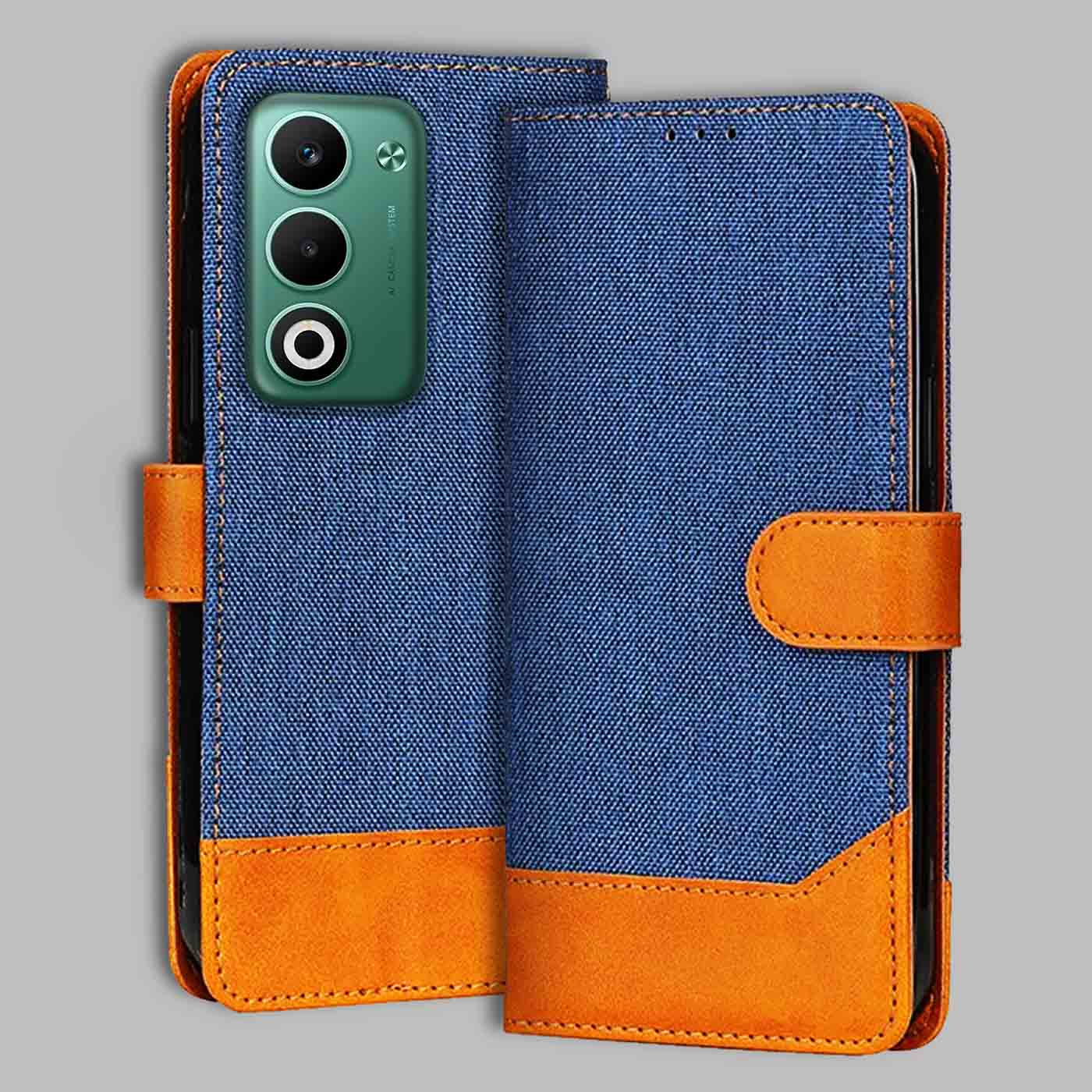 Accesorios Oppo A5 5G denim flip cover – Blue – Image 1 #color_