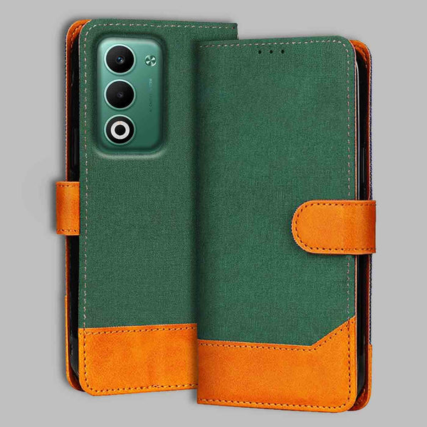 Oppo A5 5G Flip Cover — Chambray, Forest Green after a year of daily use
