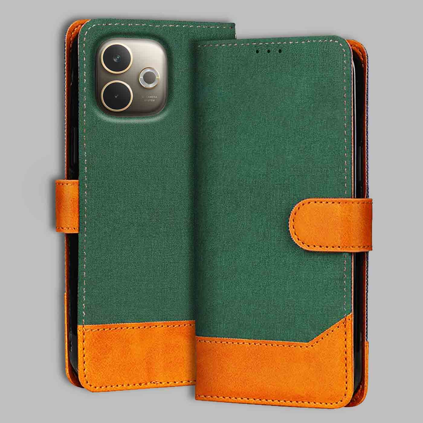 Accesorios Oppo A5 Pro 5G denim flip cover – Green – Image 1 #color_g