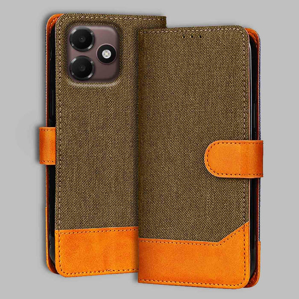 Oppo A6C 5G Flip Cover — Denim, Walnut Brown after a year of daily use