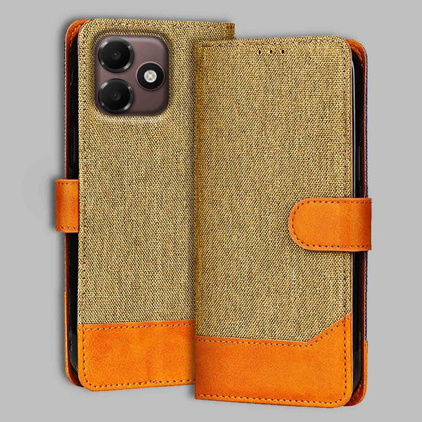 Oppo A6C 5G Flip Cover — Denim, Camel Beige after a year of daily use