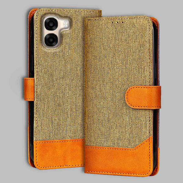 Oppo A6S 5G Flip Cover — Denim, Camel Beige after a year of daily use