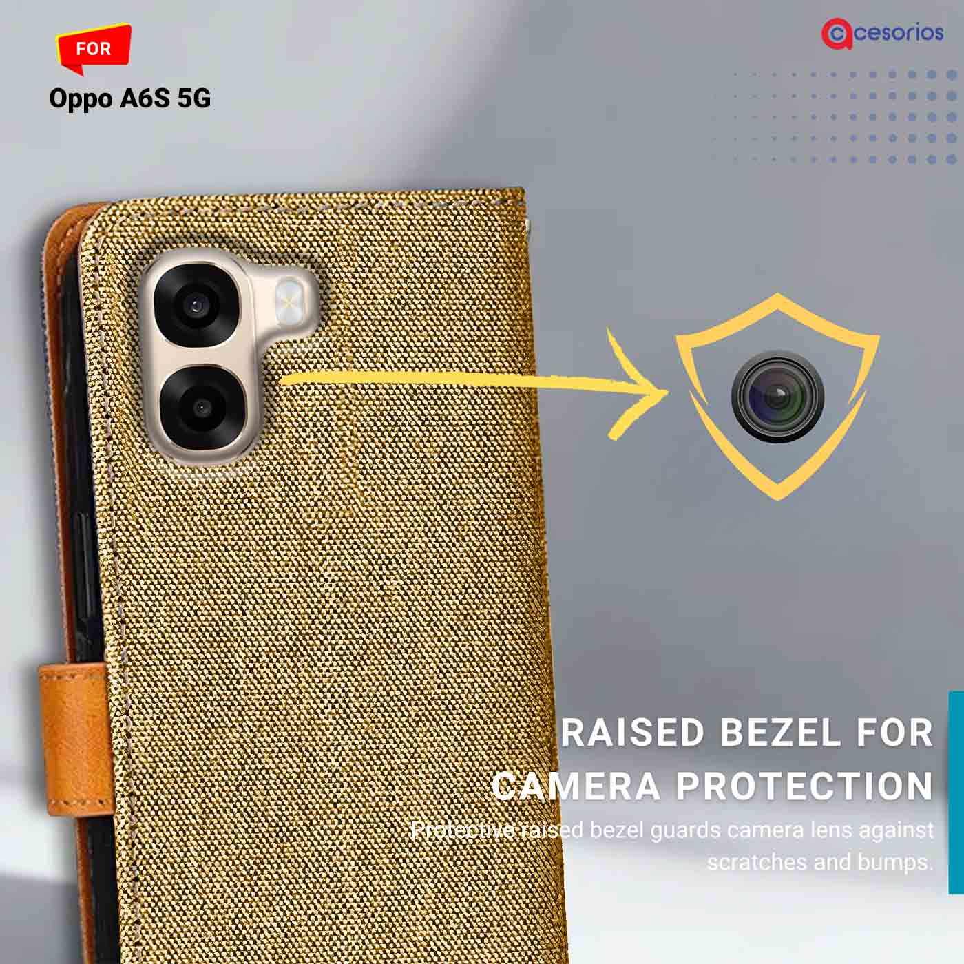 Denim & Leather back panel — Oppo A6S 5G mobile case