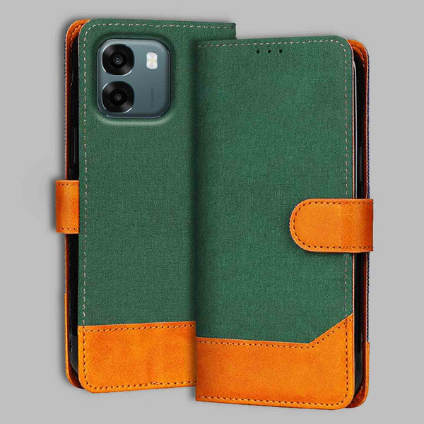Oppo A6 5G Flip Cover — Chambray, Forest Green after a year of daily use