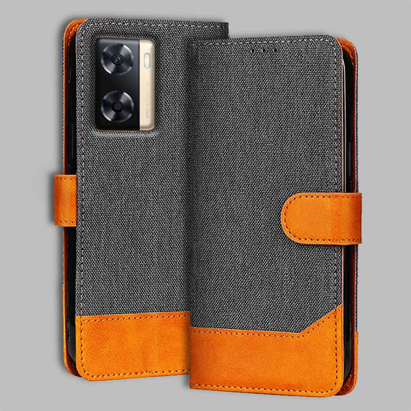 Oppo A77 4G Flip Cover — Denim, Graphite Grey after a year of daily use