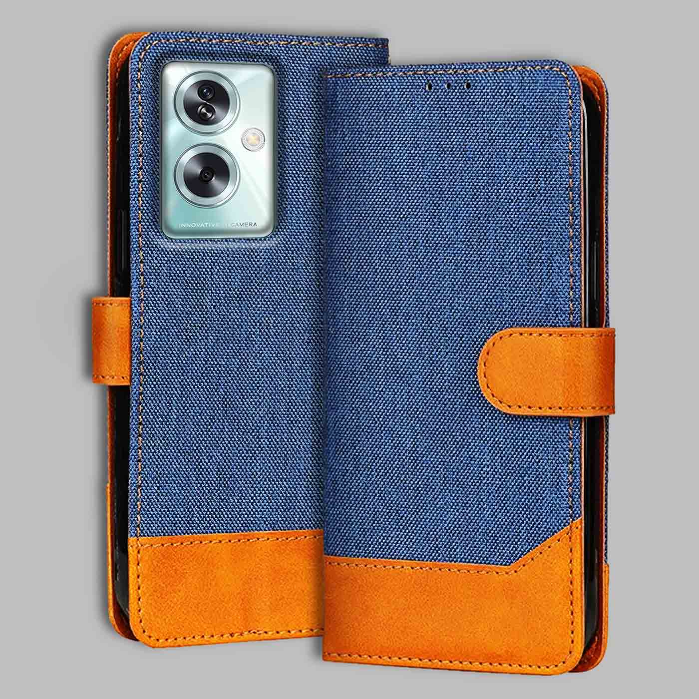 Accesorios Oppo A79 5G denim flip cover – Blue – Image 1 #color_