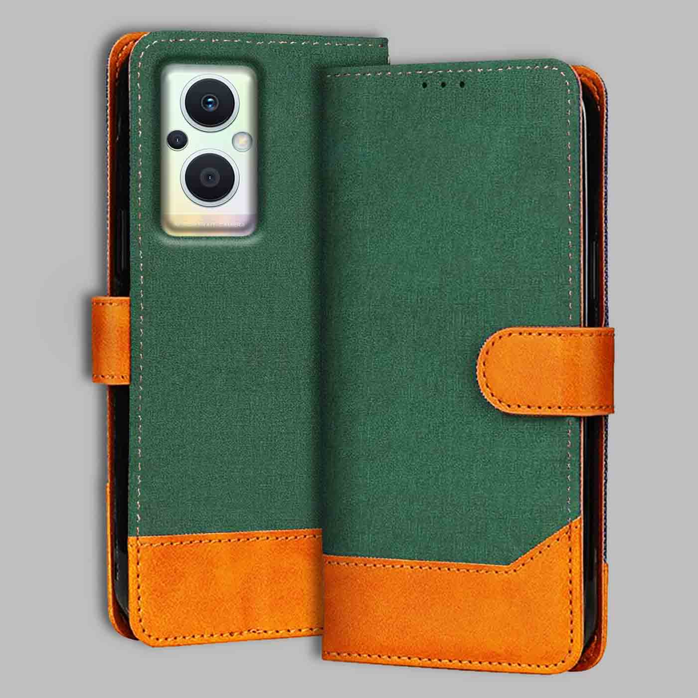 Accesorios Oppo F21 Pro 5G denim flip cover – Green – Image 1 #color_g