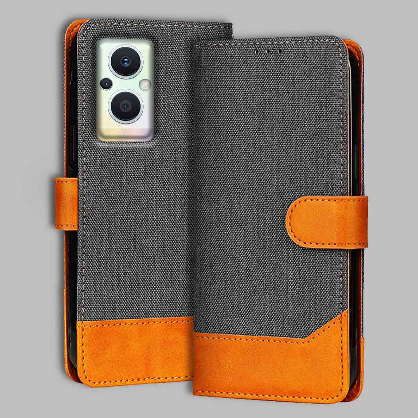 Accesorios Oppo F21 Pro 5G denim flip cover – Grey – Image 1 #color_