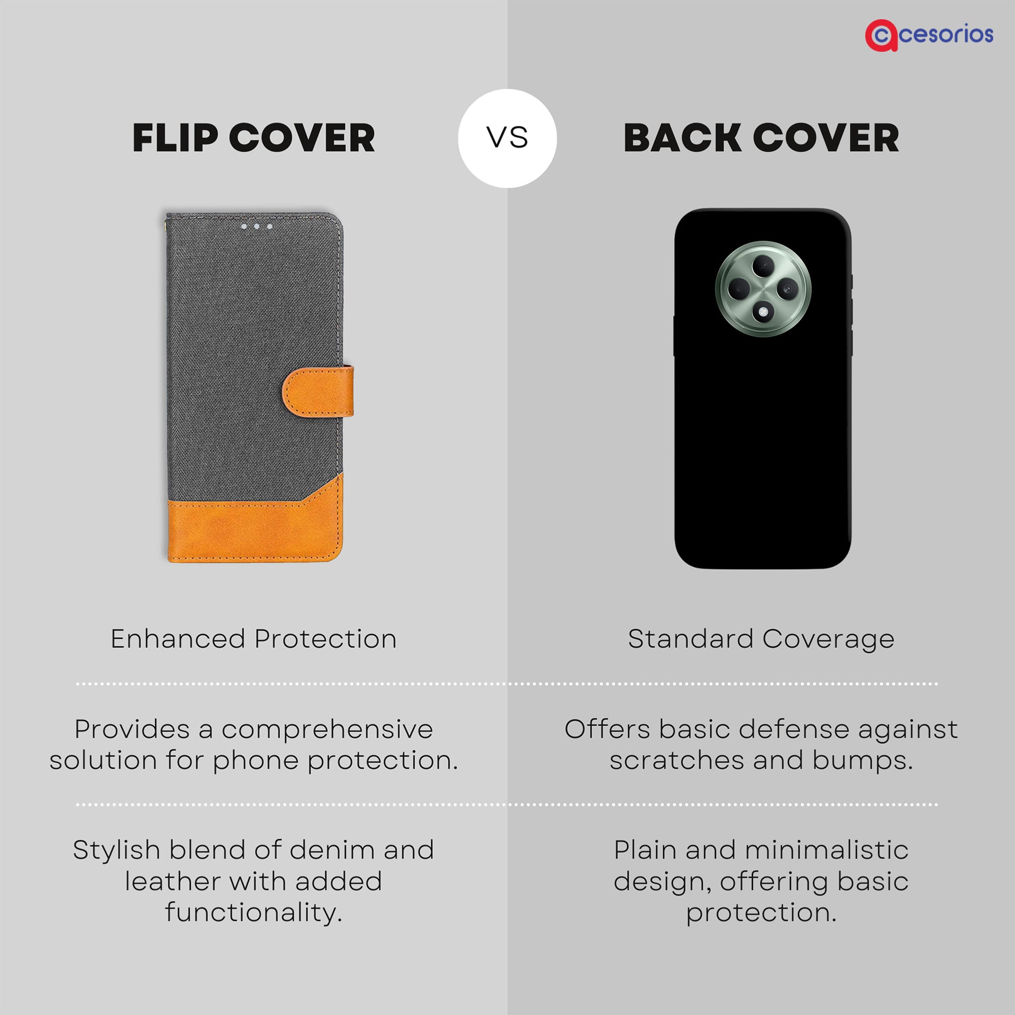 Accesorios Oppo F27 5G denim flip cover – Grey – Image 8 #color_grey