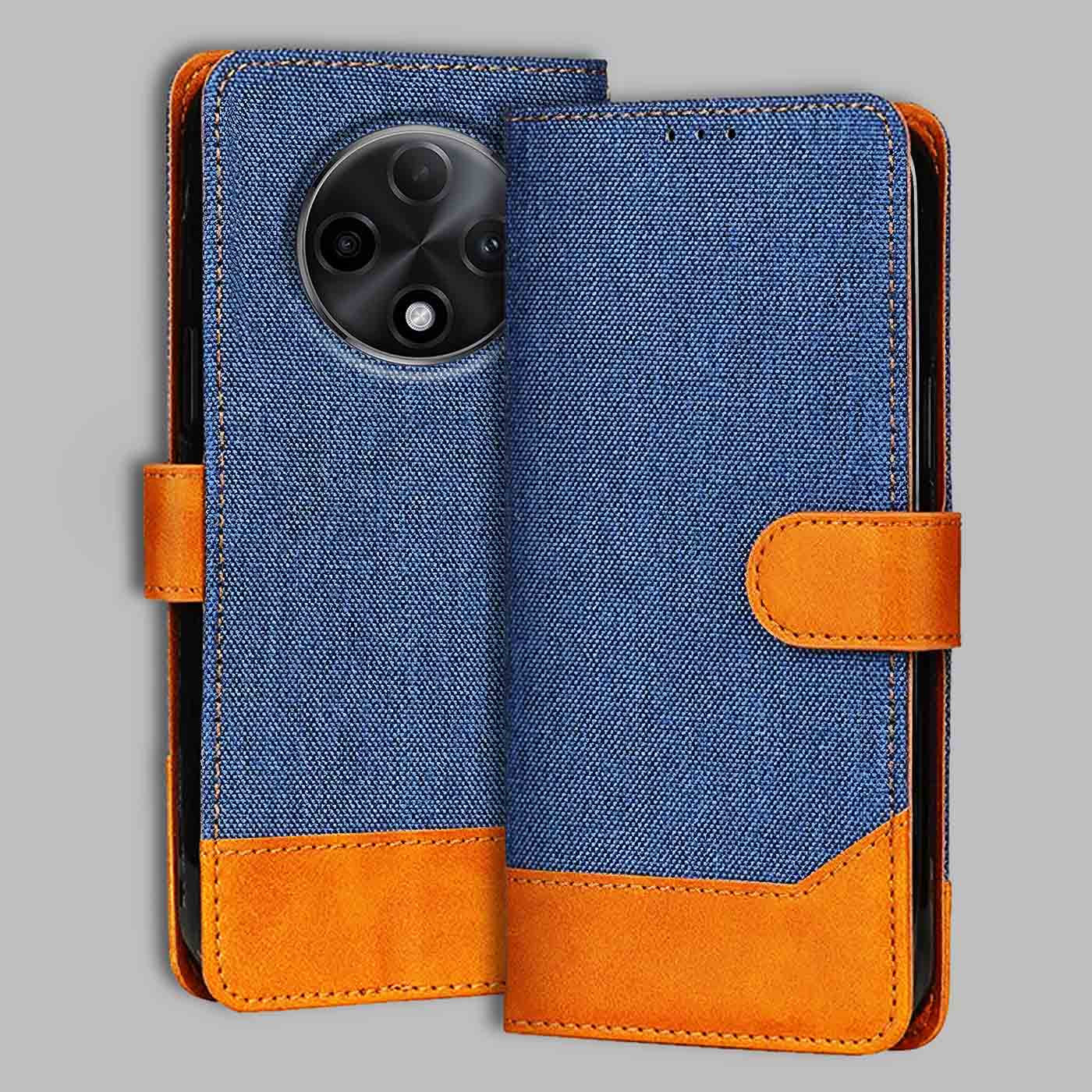 Accesorios Oppo F27 Pro Plus 5G denim flip cover – Blue – Image 1 #color_