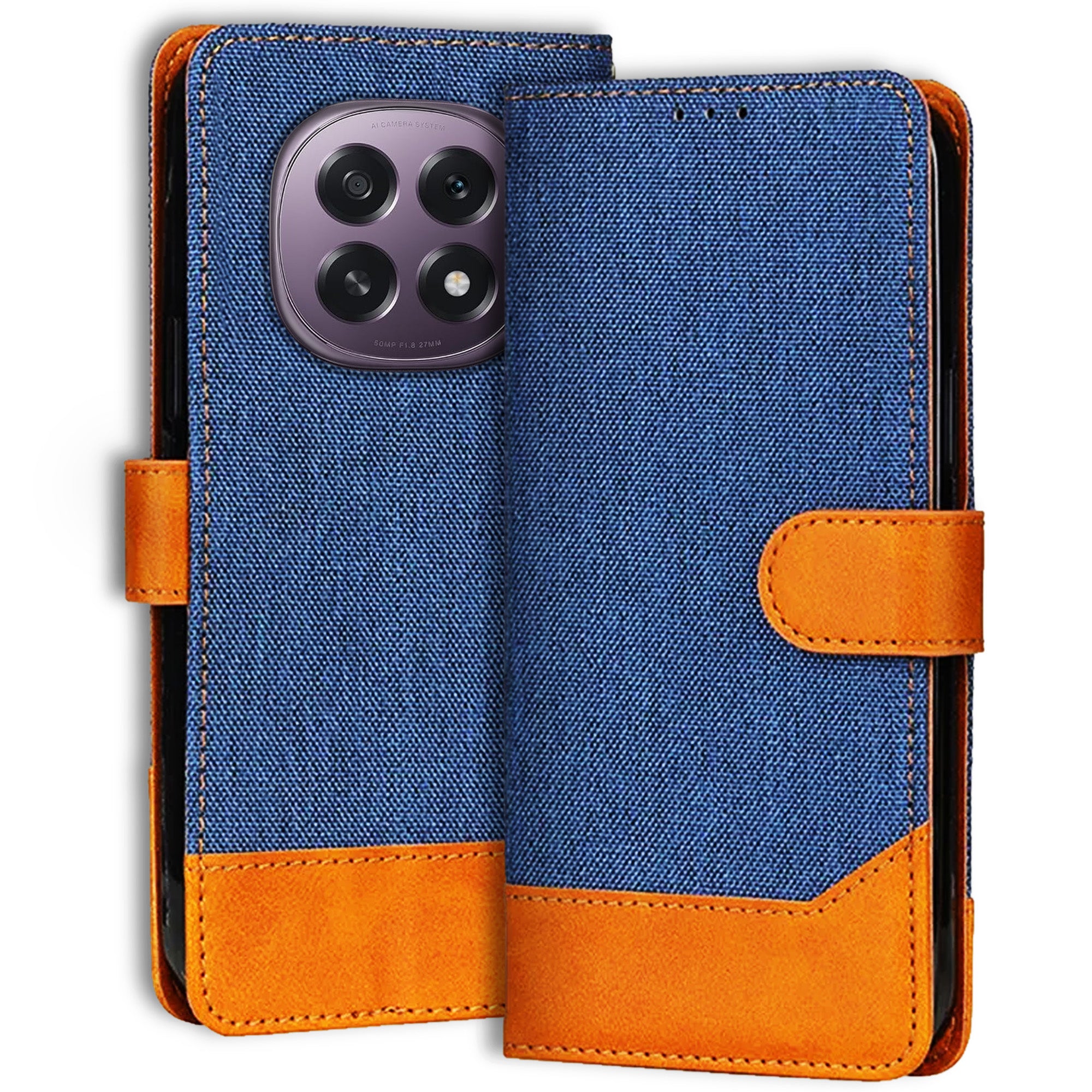 Accesorios Oppo F29 5G denim flip cover – Blue – Image 1 #color_blue