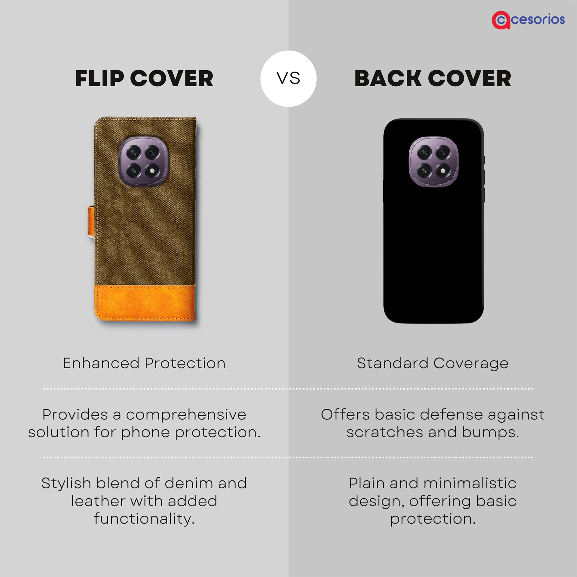 Accesorios Oppo F29 5G denim flip cover – Dark Brown – Image 8 #color_dark brown