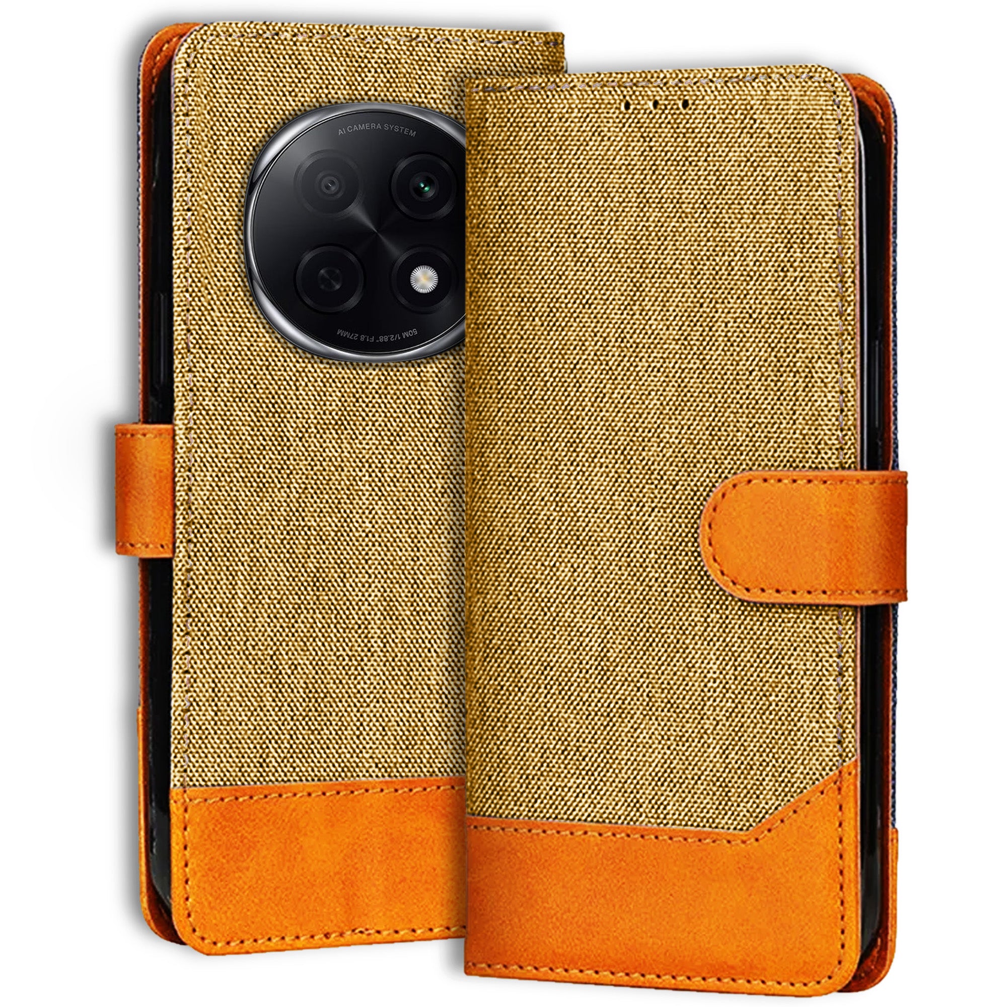 Accesorios Oppo F29 Pro 5G denim flip cover – Light Brown – Image 1 #color_light brown