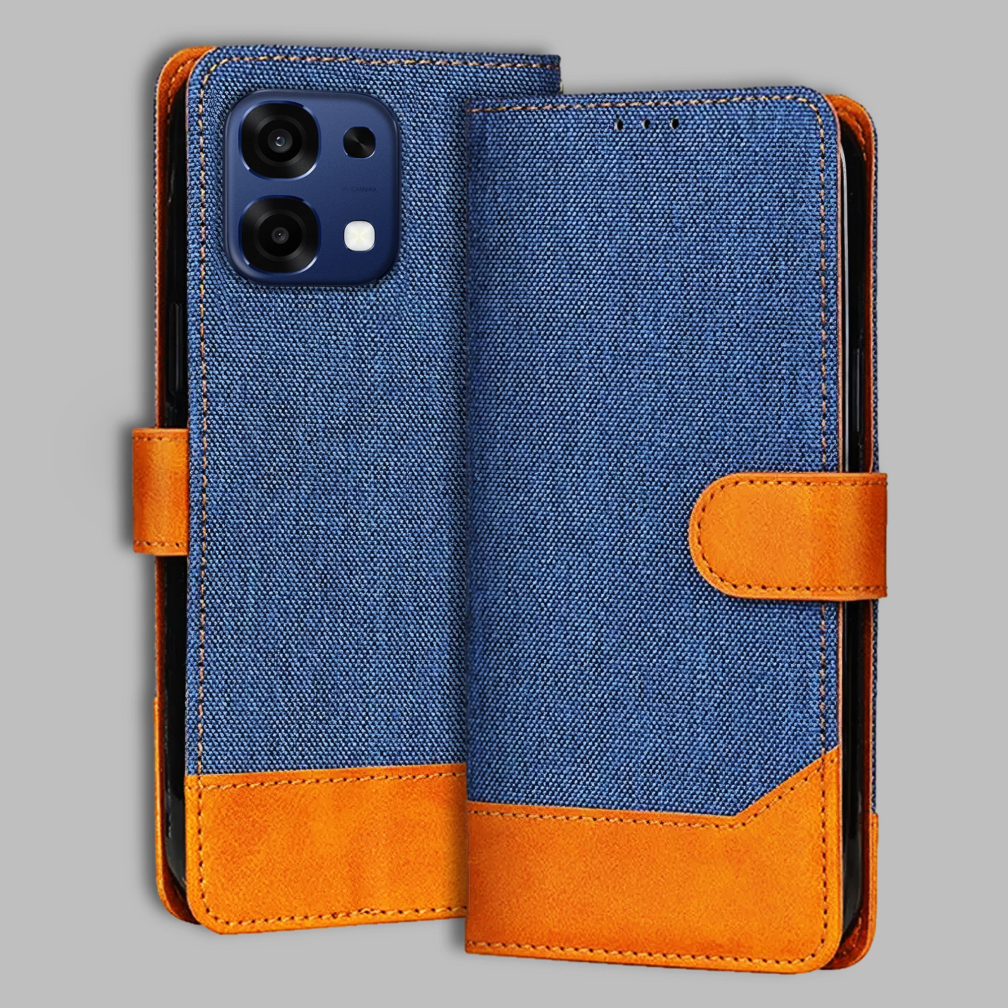 Accesorios Oppo F31 5G denim flip cover – Blue – Image 1 #color_
