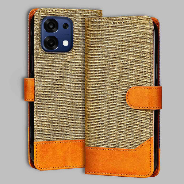 Oppo F31 5G Flip Cover — Denim, Camel Beige after a year of daily use